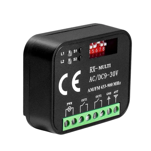 RX MUTI 범용 차고 문짝 리시버, 2CH 컨트롤러, 리모컨 스위치, RF433 송신기가 있는 게이트 문짝 오프너, 12V, 24V 6