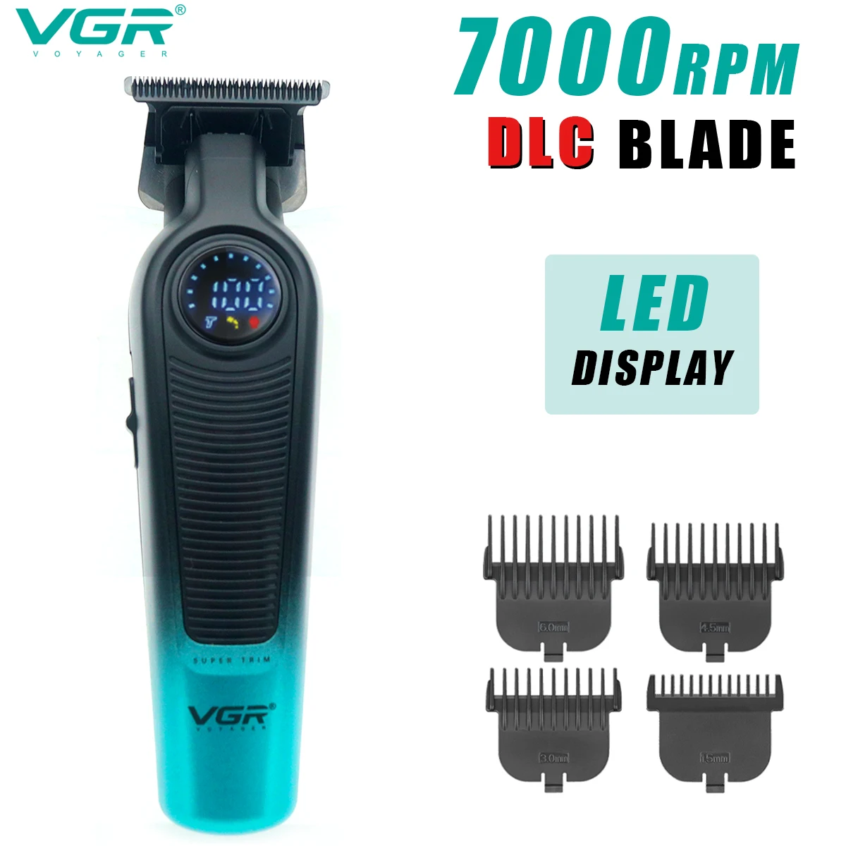 VGR V-996 Trimmer for Men DLC T-Blade LED Display Cordless USB Oil Head Professional Hair Clipper Finishing Machine Haircut VGR V-996 Trimmer for Men DLC T-Blade LED Display Cordless USB Oil Head Professional Hair Clipper Finishing Machine Haircut