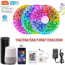 

RGB Led Strip Light 12V WIFI Controller 5050 Led Lamp Night Lights 5M/10M/20M Tv Ambilight Work With Magic Home Tuya Alexa