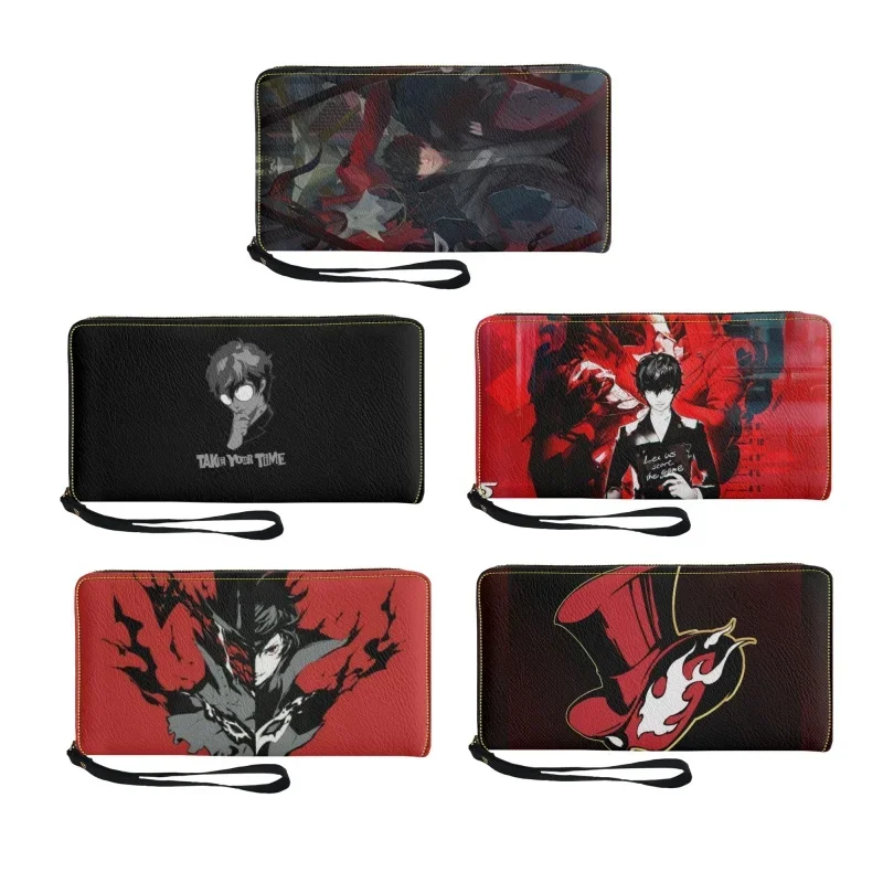 

Persona 5 Take Your Heart P5 Printing Leather Wallets Female Ladies Credit Card Holders Zipper Clutch Coin Purse Hand Bag