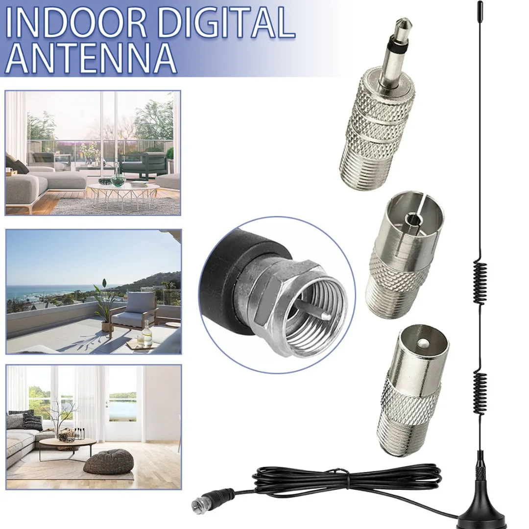 

Mayitr 1pc Indoor Radio Antenna HD AM FM Radio Stereo Receiver + Connector Digital Signal Receiver Aerial With Magnetic Stand