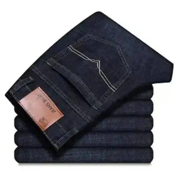 2024 Spring New Jeans Men's Loose Straight Elastic Casual Versatile Middle-aged and Young Trendy Large-size Pants Men 5