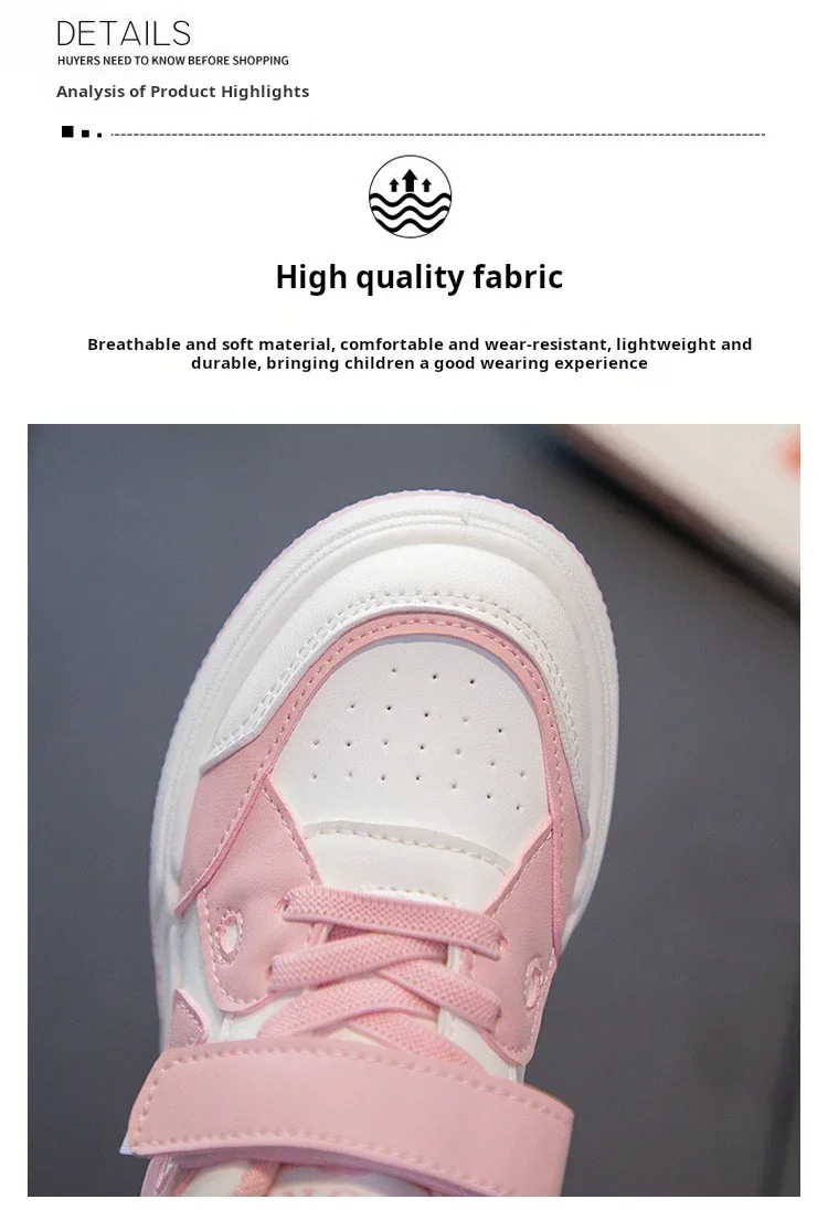 Description Picture 5 of itemShoes for Boys Casual Sneakers Spring Summer New High Top Non Slip Girls Board Shoes Children Soft Soled Baby Shoes Kids Sports