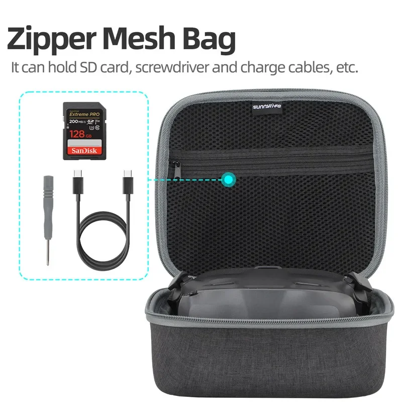 Sunnylife Hard Shell Carrying Case For DJI Neo Goggles N3 Flying Storage Bag Shock-absorbing Box For DJI Neo Drone Accessories