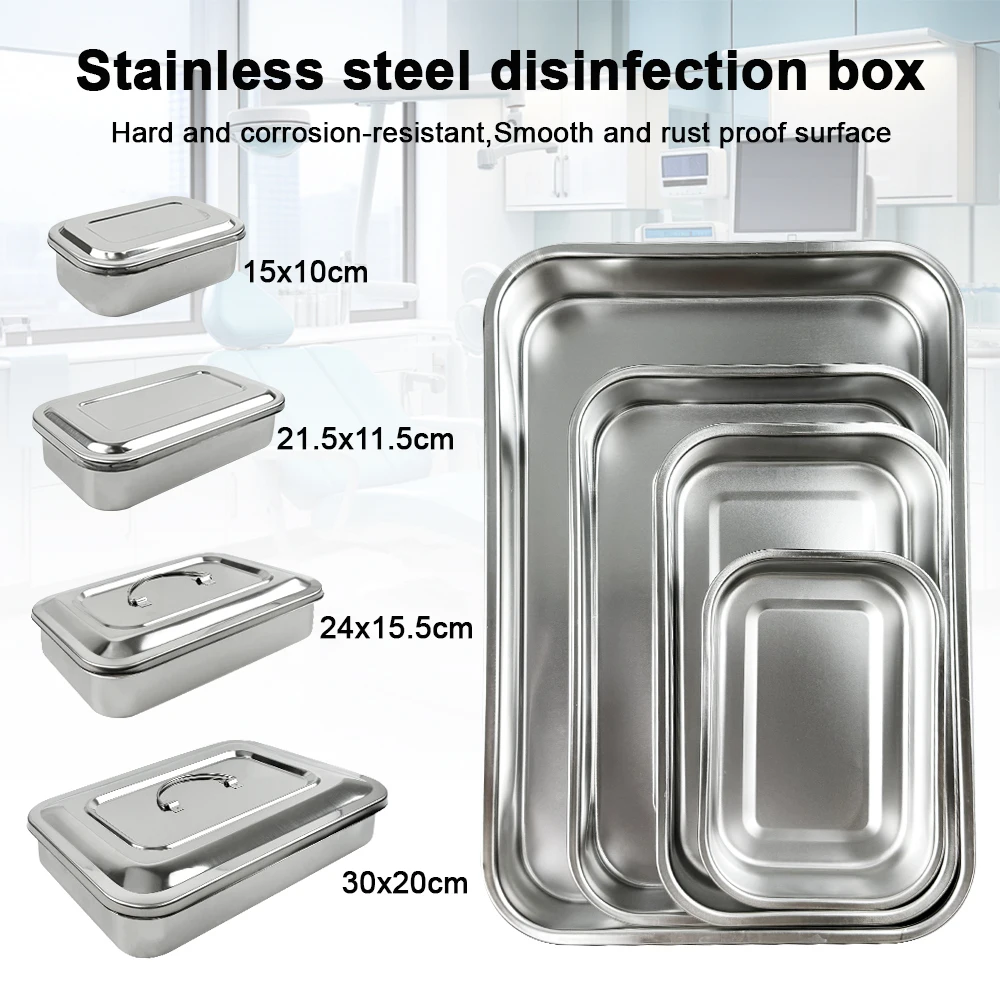 Dental Instruments Tray With Lid Stainless Steel Surgical Medical Disinfection Box Rectangular Plate Sterilization Container New Sa9020d59f5374d76a6b5b016558890eei