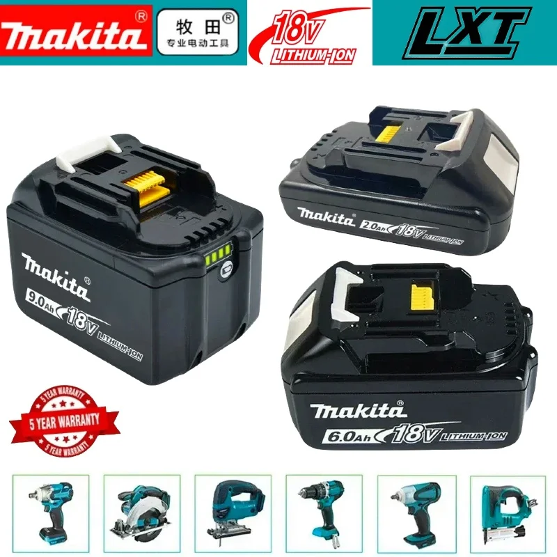 

Makita 18V Battery 6AH 9AH 18AH Li-ion Replacement LXT BL1860B BL1860 BL1850 BL1830 DHP482RFX9 BL1815 LXT400 for Cordless Drills