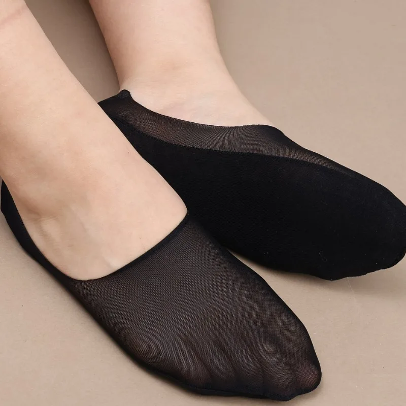 Ultrathin Light Boat Socks Women Summer High Elasticity Breathable Anti Slip Sock Hot Weather Stretchable Silicone Heel Hosiery