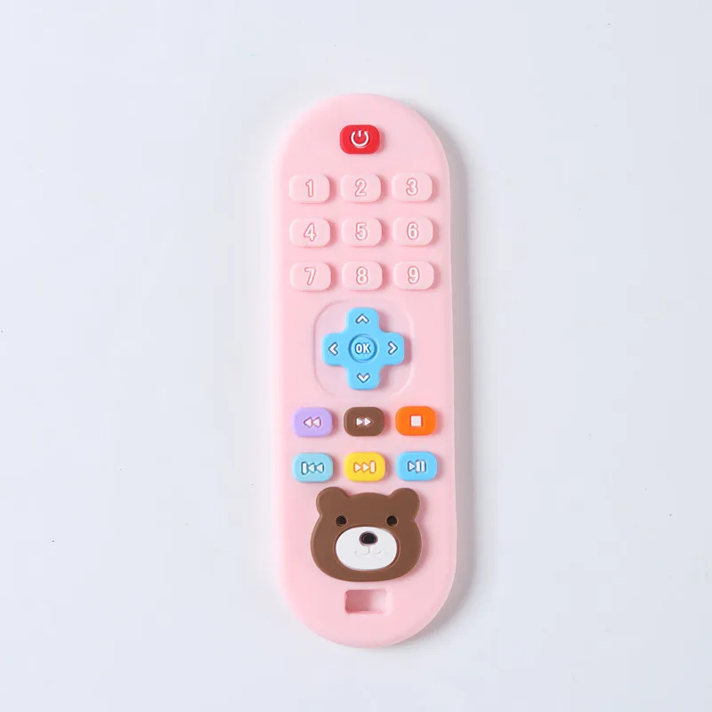 Children's teething remote control silicone material baby teething toys simulation remote control toys teething teether 6