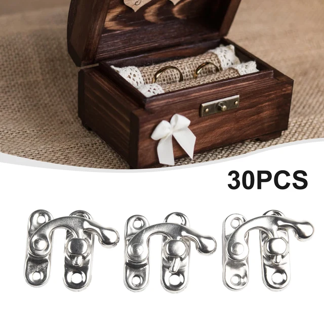 30 Serrature Hasp Vintage Per Scatole Di Legno - Chiavistelli Decorativi Con Viti - Foto 13