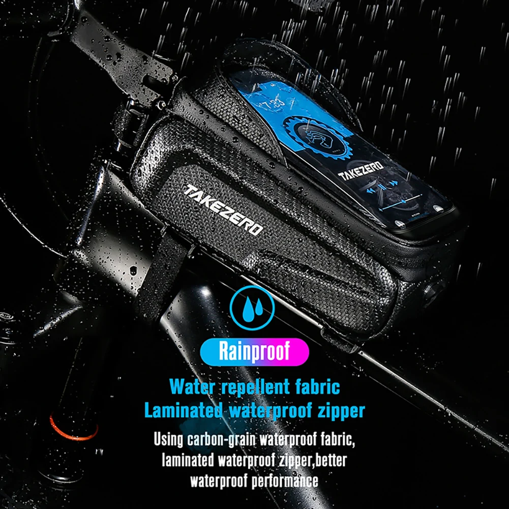 Borsa Per Bici Impermeabile Con Supporto Telefono - EVA Rigido, Touch Screen, Luci Riflettenti - Foto 4