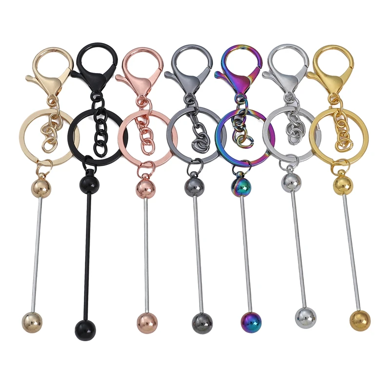 1set Wholesale Metal Keyring Bead Lobster Claw Clasp KeyChain DIY