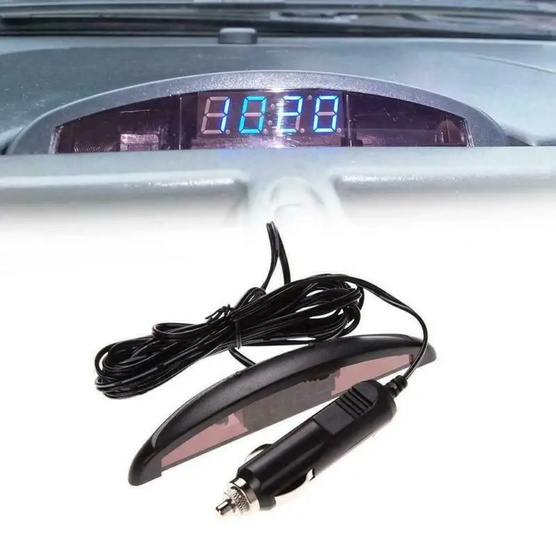 12V Digital LED Alarm Auto Electronic Car Clock Voltmeter Thermometer 3In1 Car Voltmeter Temperature Meter Clock
