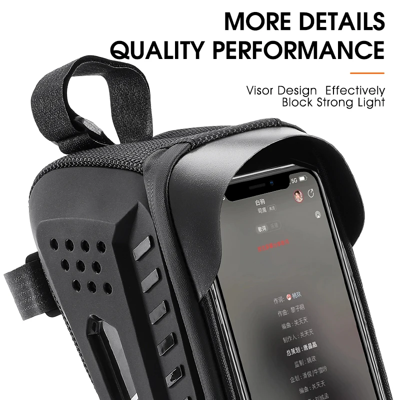 WEST BIKING Waterproof Bicycle Bag Cycling Top Tube Front Frame Bag 7.4 Inches Phone Case Storage Touch Screen MTB Road Bike Bag