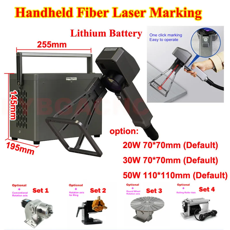 

Wireless Handheld Lithium Battery Fiber Laser Marking Engraving Machine Metal Engraver for Plastic Stainless Steel 20W 30W 50W