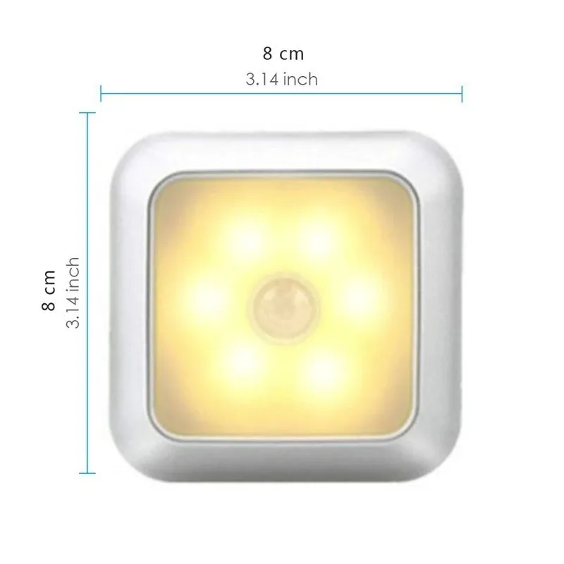 LED Night Light Smart Motion Sensor Night Light 3A Battery-powered Bedside Lamp Closet Bedroom Hallway Staircase Lighting
