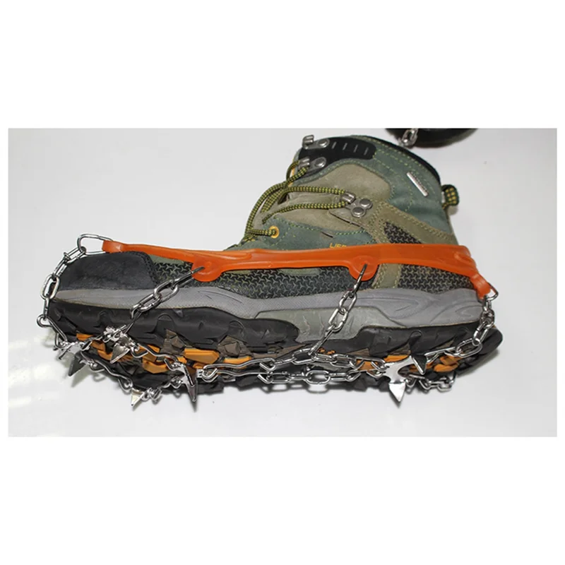ELOS-Crampons Stainless Steel Anti-Skid Ski Claws Mud Ice And Snow Anti-Skid Shoe Covers Mountaineering Shoe Chains