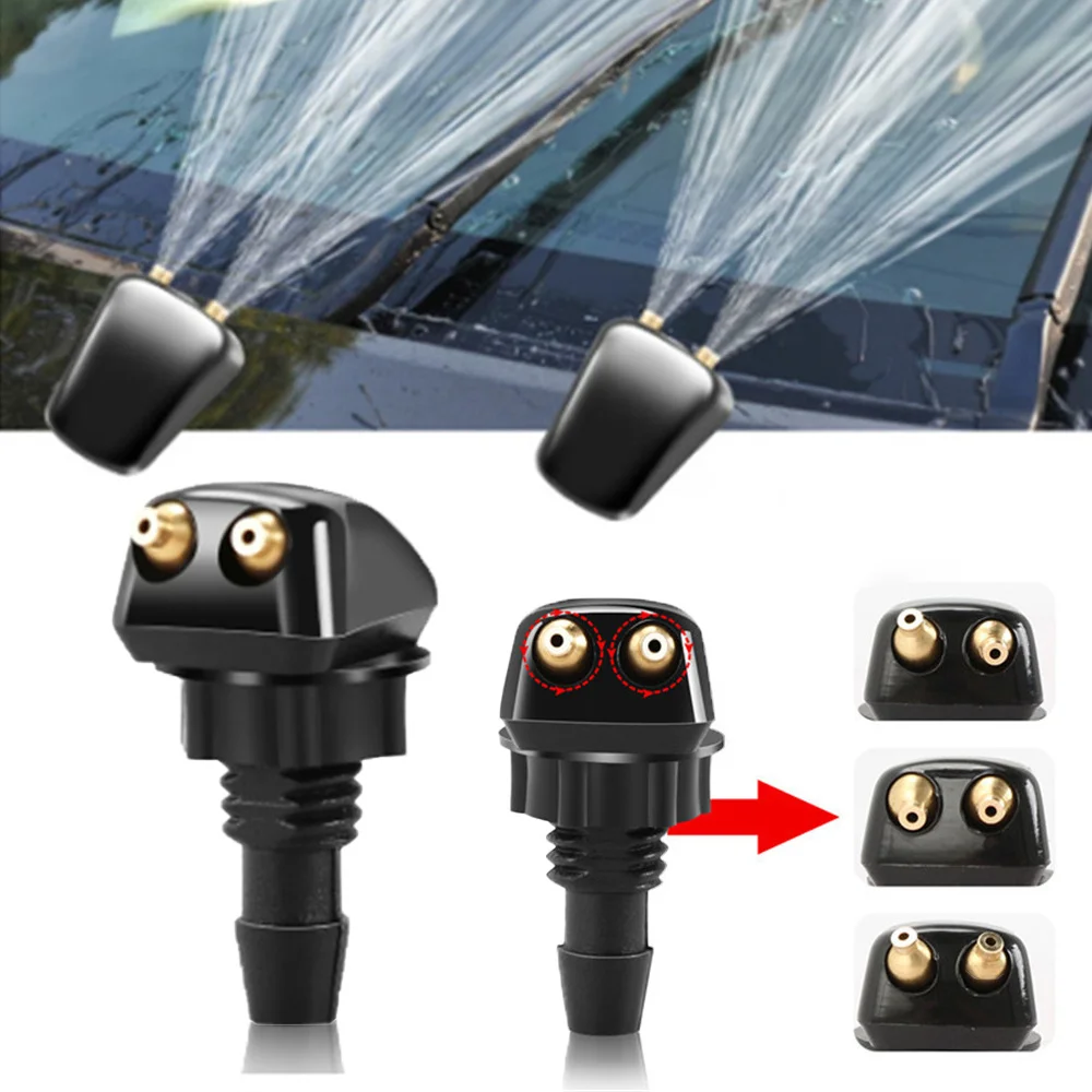 2 Universal Dual Holes Windshield Washer Nozzle Wiper Water Spray - Foto 8