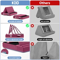 KDD Upgraded Tablet Pillow Stand Multi-Angle Viewing Ipad Holder for Lap Bed and Desk Foldable Soft Pad Dock with Stylus Mount - Image 6