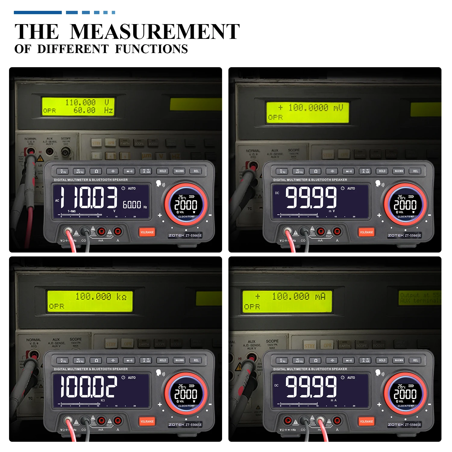 ZOYI ZT-5566SE Bench Voice Multimeter Bluetooth Tester 19999 Counts Profesional Digital True Rms Autorange Transistor Tool Meter