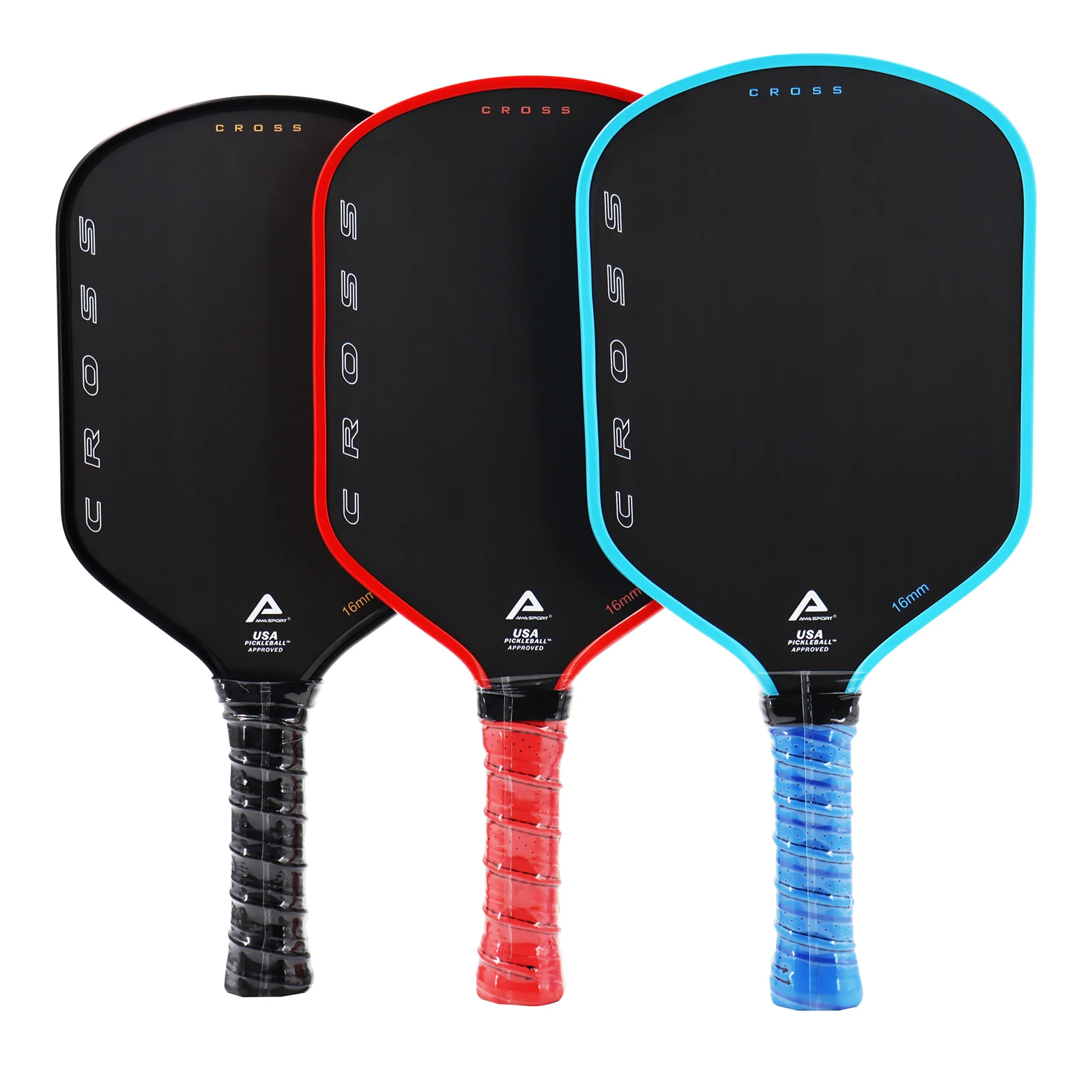 AMASPORT USAPA Approvel Pickleball Paddle with Cover Bag Broader Head Shape Textured Carbon Fiber Unibody Thermoformed Rackets