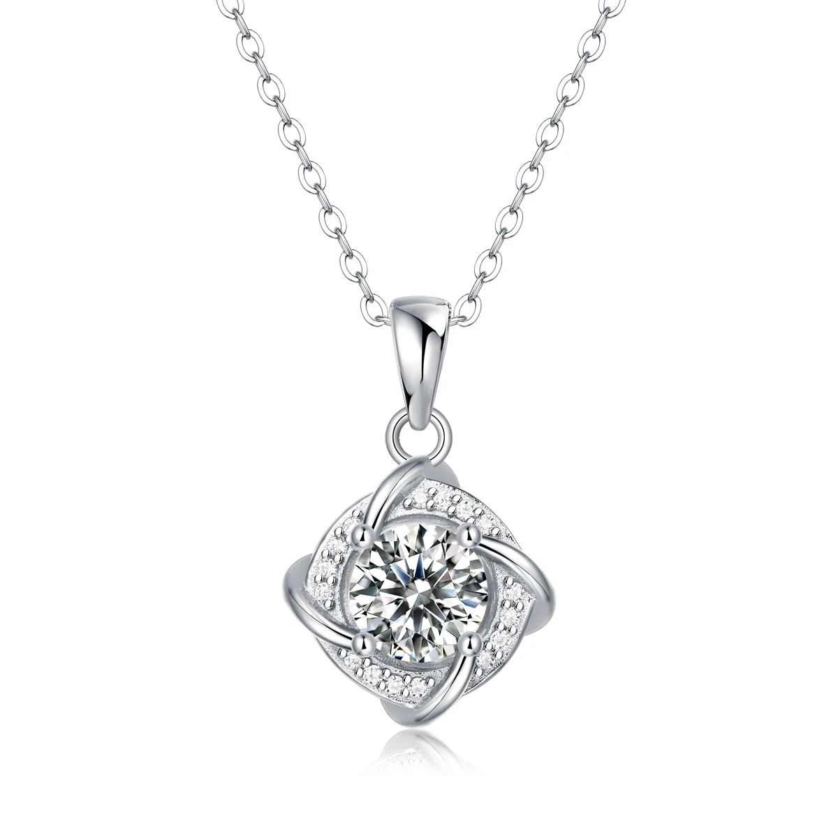 

Hot Sale 1 Carat Diamond Moissanite Pendant 925 Sterling Silver Necklace Jewelry For Gift