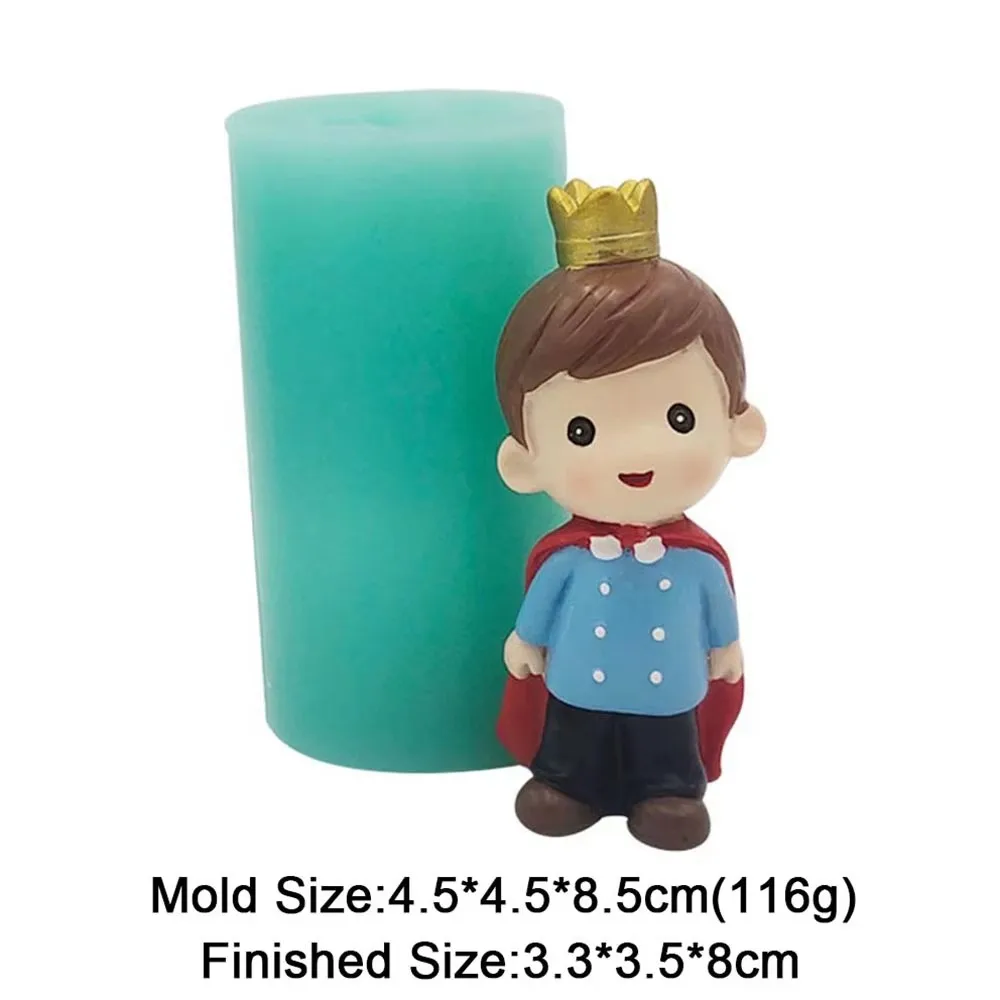 Prinz und Prinzessin Silikonform 3D Paar Schokoladen-Fondant Kuchendekoration Werkzeuge Gips Epoxidharz Handgemachte Kerzenform – Detail 7
