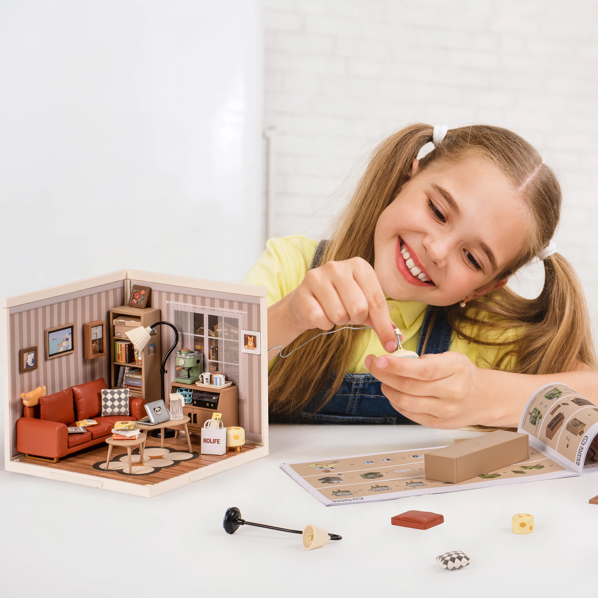 Robotime Rolife 3D Plastic Puzzle Mini Doll House Fascinating Book Store  DIY Miniature House Kit - AliExpress