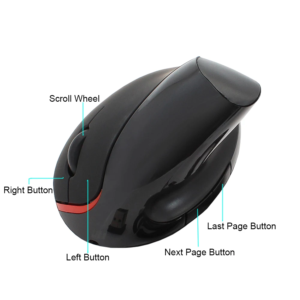 Vertical Wireless Ergonomic Rechargeable Computer Mouse Usb