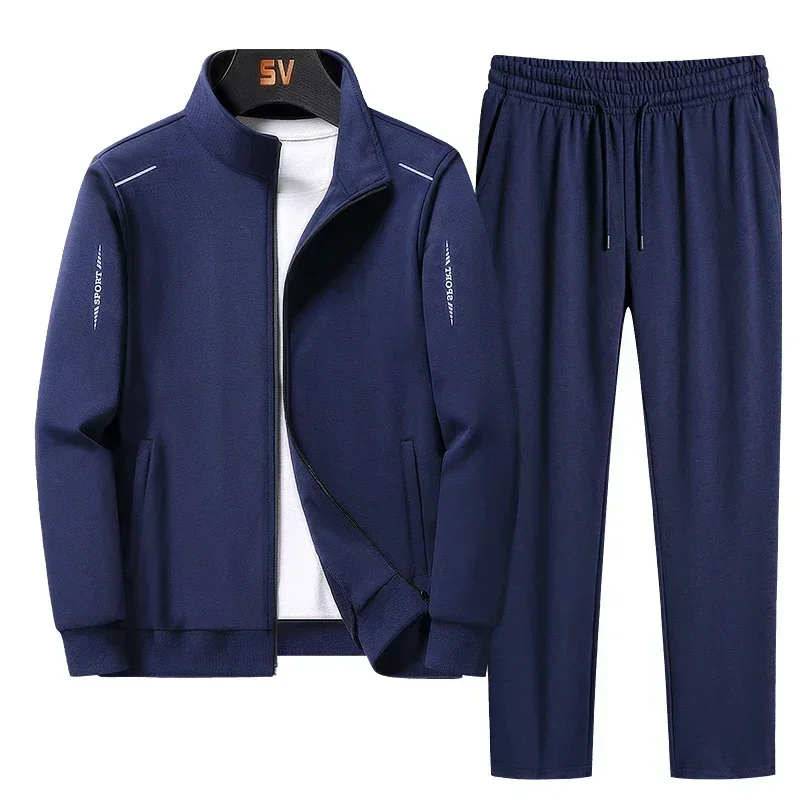 Male Tracksuit Jacket Men Set Large Size 6XL 7XL 8XL Fashion New  Autumn Winter Homme Suit Sweatshirt Sweatpants Men's Set 4