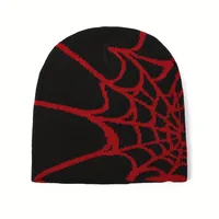 Spider Web Pattern Jacquard Knit Hat, Autumn/winter, Warm, Y2k Style, Fashionable, Unisex, Suitable For Outdoor Activities, Hall - Image 5
