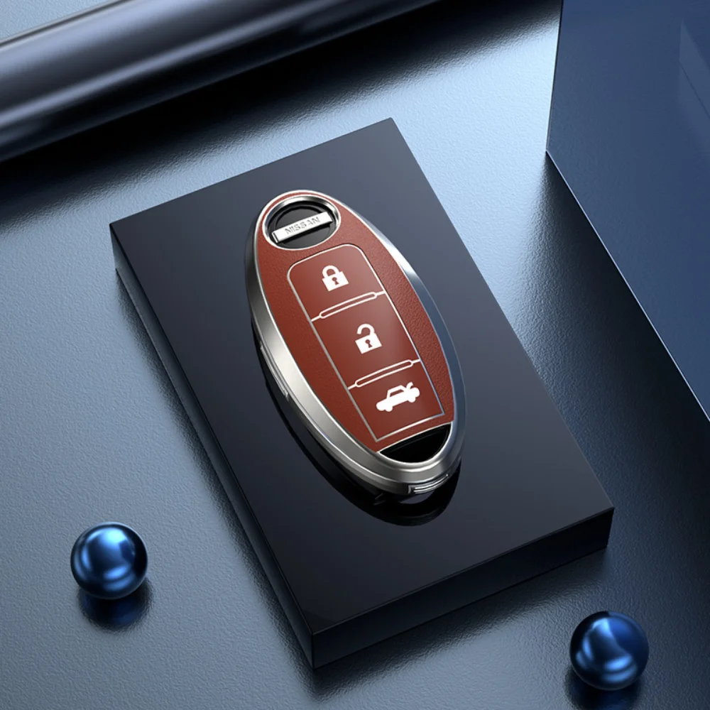 Leather Tpu Car Remote Key Fob Cover Case Holder For Nissan Qashqai