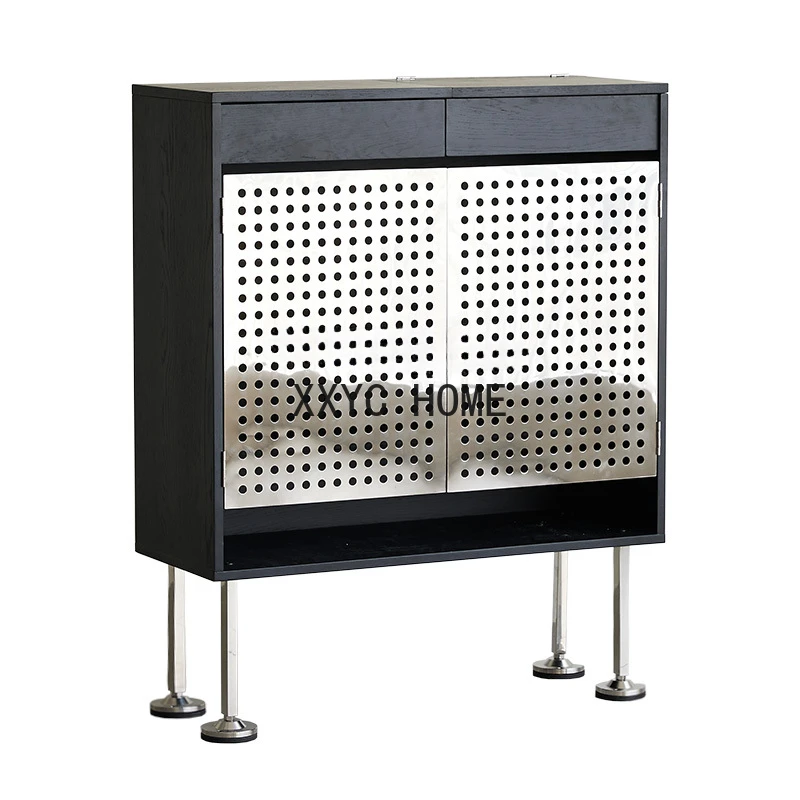 

Современный простой входной шкаф для обуви, встроенный складной шкаф из цельной древесины, ультратонкий домашний шкаф для хранения с зеркалом