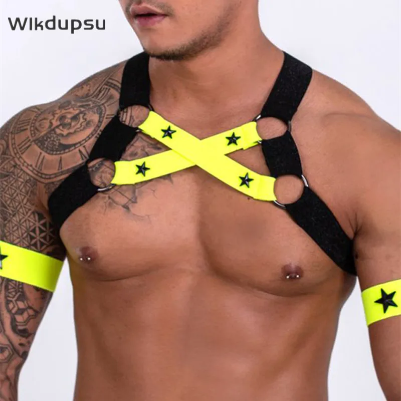 

Exotic Tank Top Men Belt Sexy Chest Body Shaper Harness Lingerie Shoulder Bondage Gay Male Straps Nightclub Party Erotic Costume