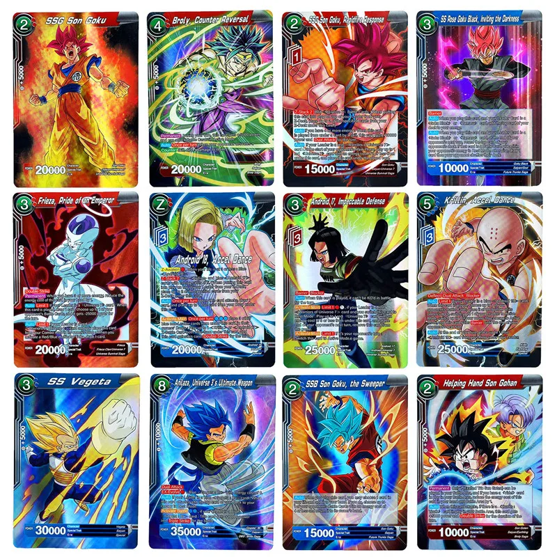 Anime Dragon Ball Super Cards English Saiya Goku Vegeta Shining Card Board Game Toys 50pcs 100pcs