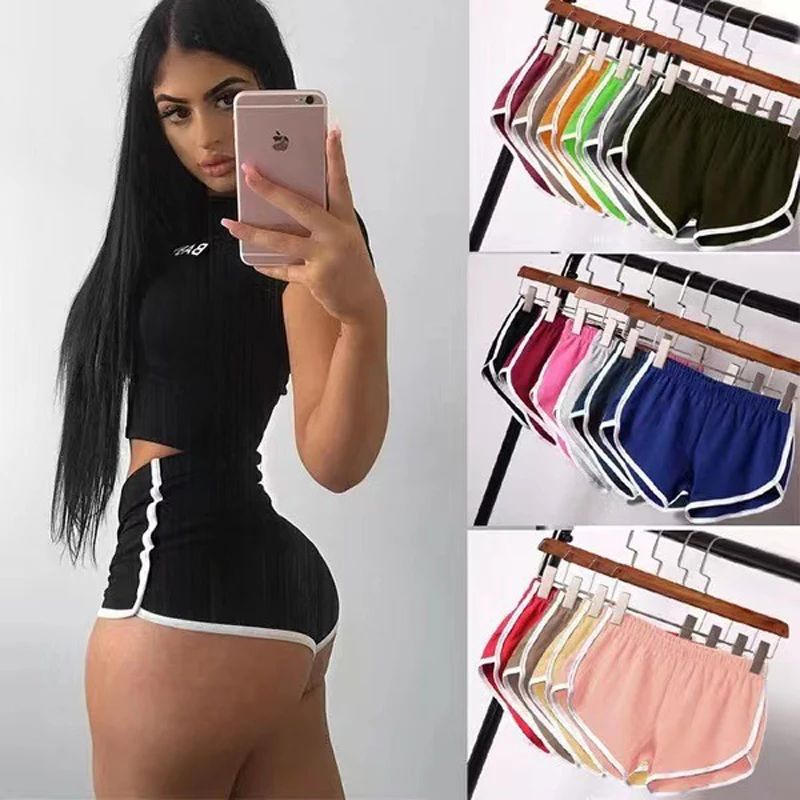 Women Summer Booty Shorts Sport Fitness Gym Skinny Slim Causal Yoga Shorts Low Waist Stretchy Runing Short Pant Gym Clothing