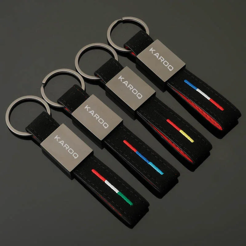 Portachiavi Auto In Pelle Scamosciata Per Skoda Karoq Emblem Citigo Enyaq Fabia Kamiq Karoq Kodiaq Octavia Portachiavi Rapido Fibbia Accessori Auto
