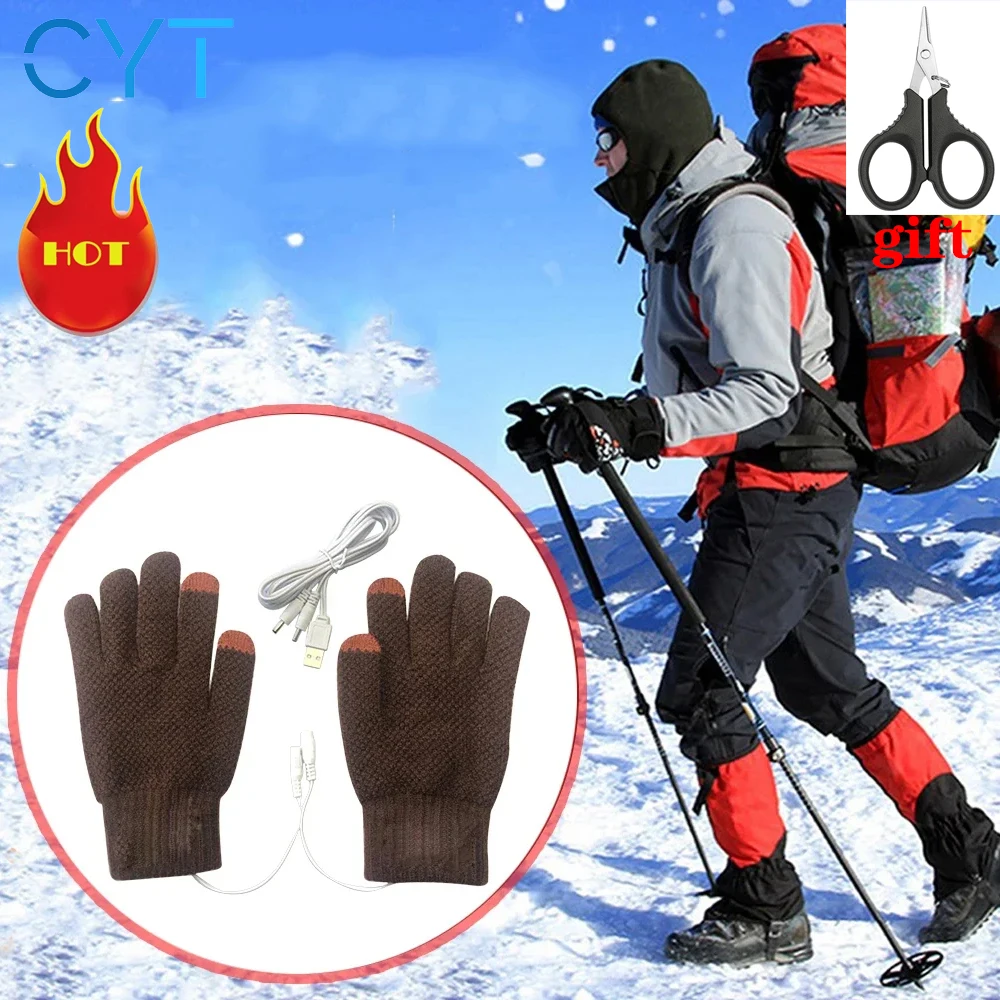 

CYT USB Warm Hand Heating Gloves Practical Windproof Constant Temperature Hand Warmer Soft Wearable Winter Mittens For Men