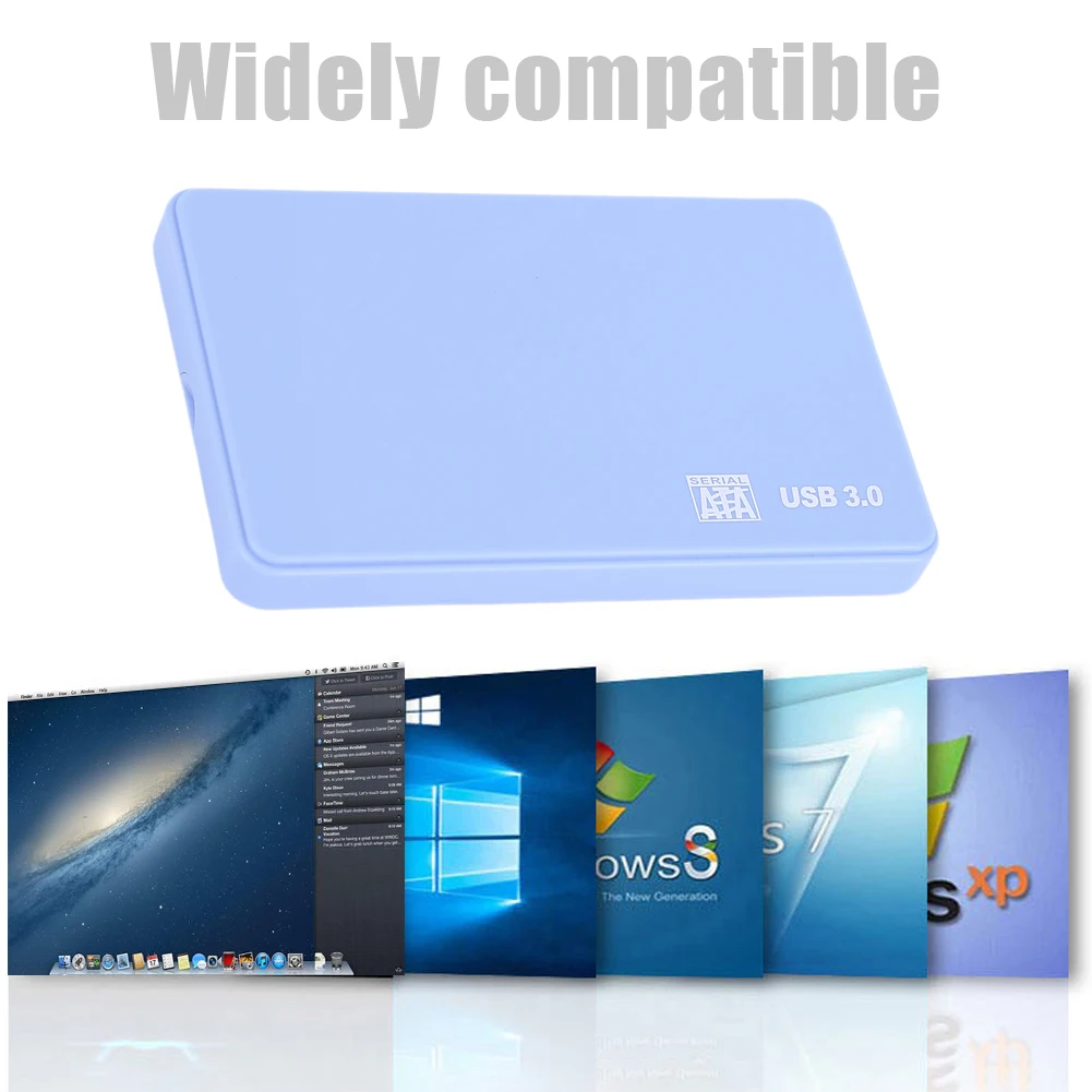 SSD 외장 저장용 USB 케이블 포함 휴대용 HDD 인클로저, SATA to USB3.0 HDD 박스, XP/win7/win8/win10 2.5in 호환 가능