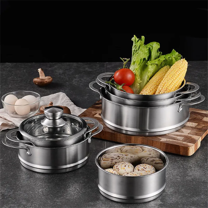 Vaporera de acero inoxidable para albóndigas con mango, olla a presión de  arroz, bandeja de rejilla humeante, accesorios de cocina, 16-22cm -  AliExpress