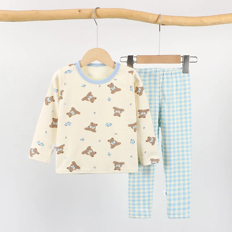 thumbnail image 1 of Kids Sets Cotton Kids Clothes Long Sleeve Home  Sleepwear Children's Clothing Boy Girl Autumn winter Tops Pants Suits, 1 of 6