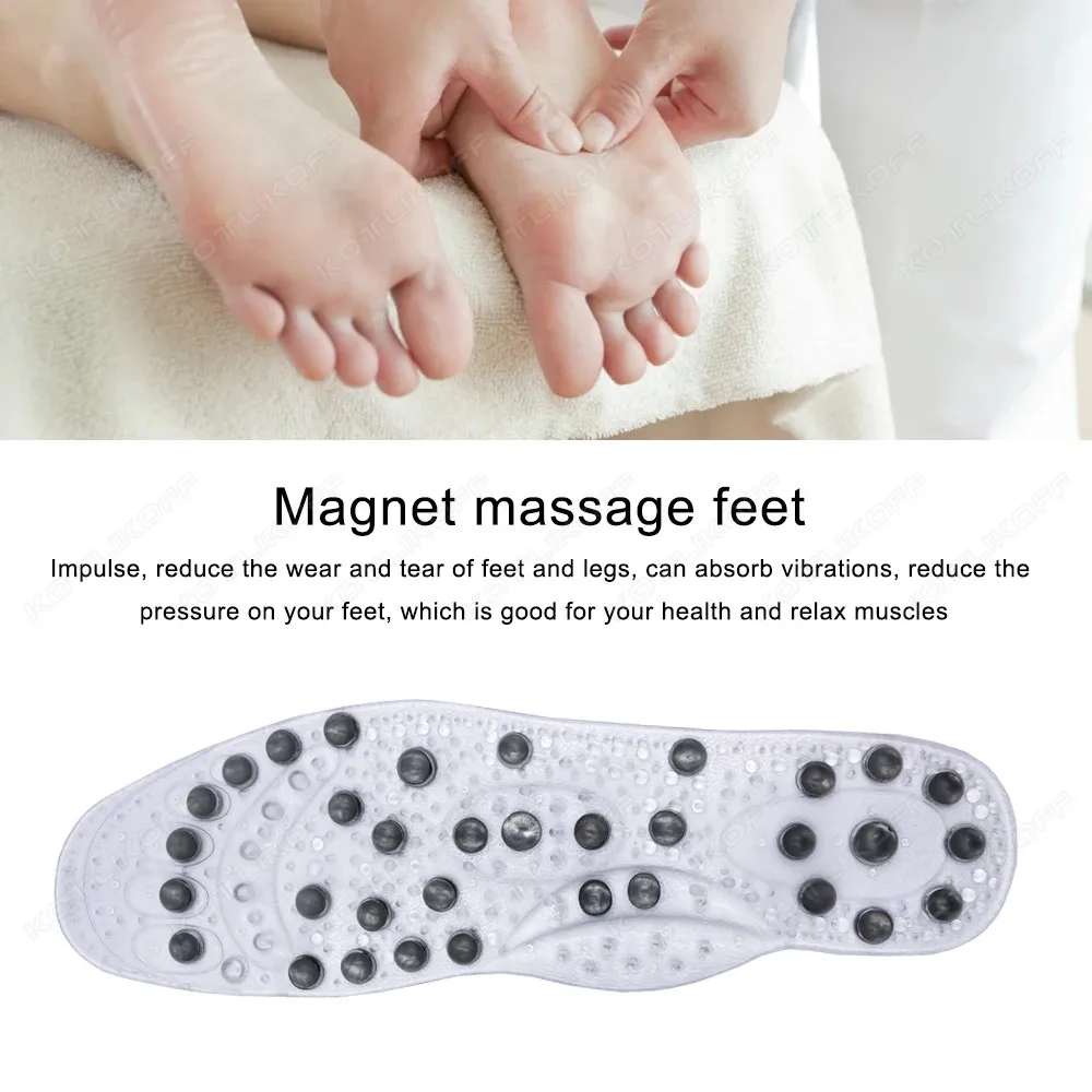Foot Acupressure Insole 68 Magnet Therapy Massage Insoles For Shoes Breathable Sports Cushion Body Detox Insert Pads Inserts images - 6