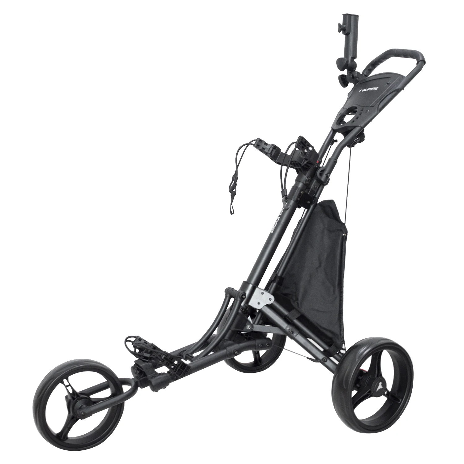 

Adult Youth 3-Wheel Golf Bag Trolley One-Click Folding Ultra-Light Portable