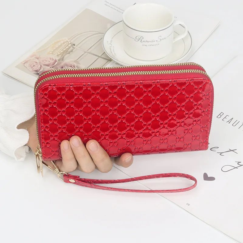 Fashion Women Long Wallet Double Layer Zipper Coin Phone Money Bag