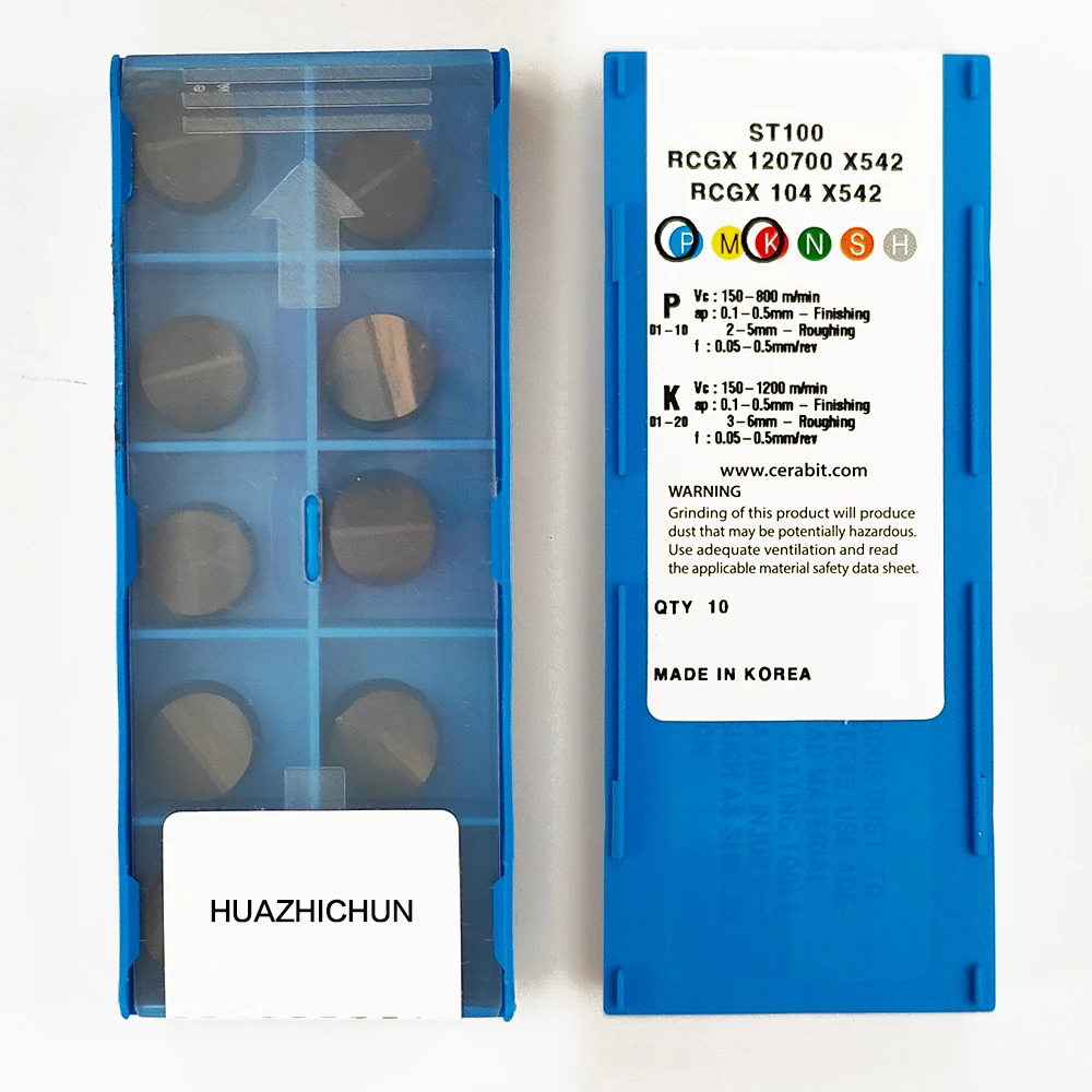 

HUAZHICHUN RCGX 120700 X542 Carbide Inserts Milling Cutter Tool