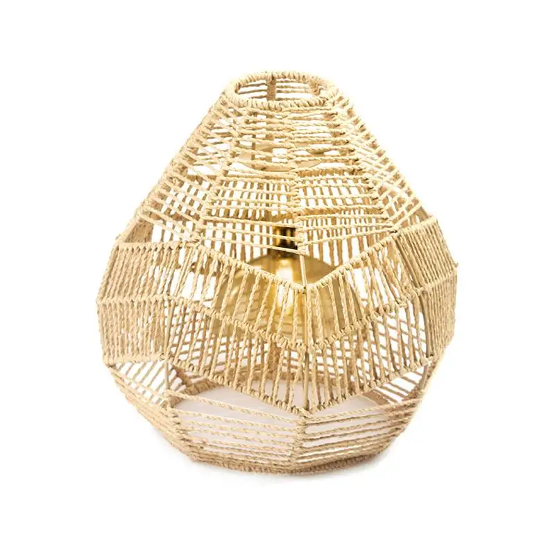 

Pendant Lamp Shade Hand Weave Lampshade Rattan Hanging Lamp Shade Pendant Wicker Shades Paper Rope Rattan Boho Handwoven