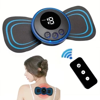 Massaggiatore elettrico per il collo EMS Mini stimolatore per la schiena cervicale Tappetino per massaggiatore Adesivi per cuscinetti in gel portatili Slim 1