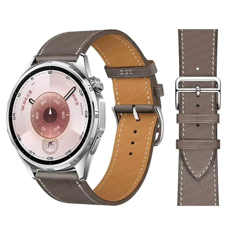 Elegant Leather Wristband Replacement for Smartwatches - 20mm/22mm Strap Bracelet
