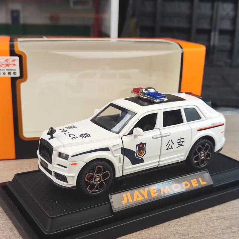 1:36 Rolls Royce Cullinan Simulazione Di Auto Della Polizia Diecast In Lega Di Metallo Modello Di Auto Sound Light Pull Back Collection Regali Giocatt