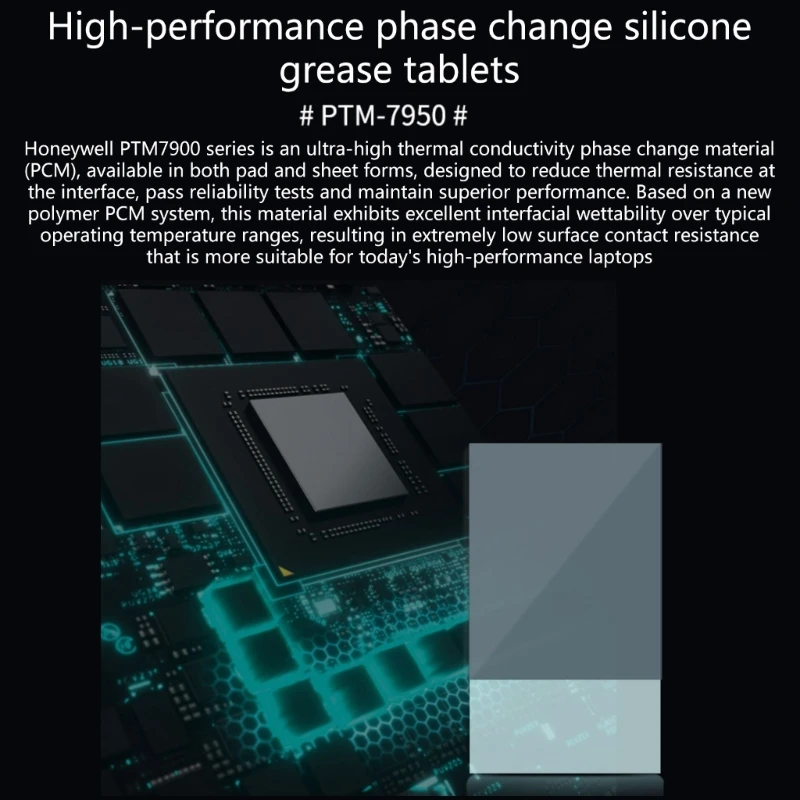 하니웰-PTM7950 8.5W 단계 변경 실리콘 패드 시트, 노트북 위상 변경 실리콘 그리스 CPU 열 전도성 페이스트 패드