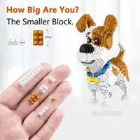 2000+pcs 16013 Mike Dog Building Blocks Diamond Micro Small Particles Spelling Toy Pet Dog Block Model Toys for Children Gifts 1